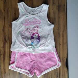 Disney Jumping Beans Girls Size 4 Besties Moana Mulan Rapunzel Tank Top Shorts